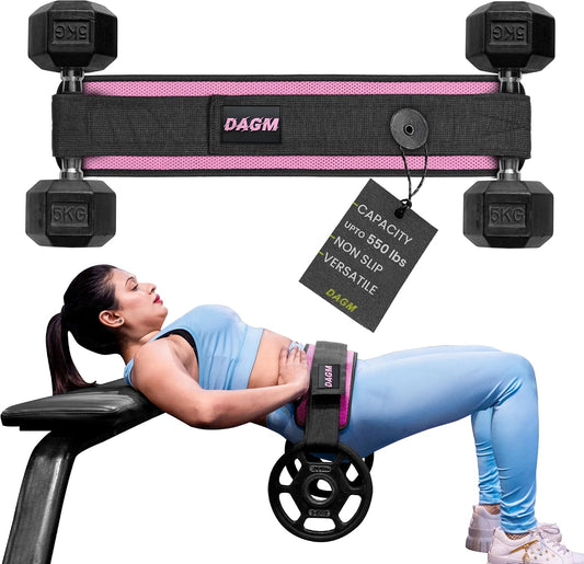 DAGM Hip Thrust Belt for Dumbbells Heavy No Bruise. 500 lbs, Women & Men