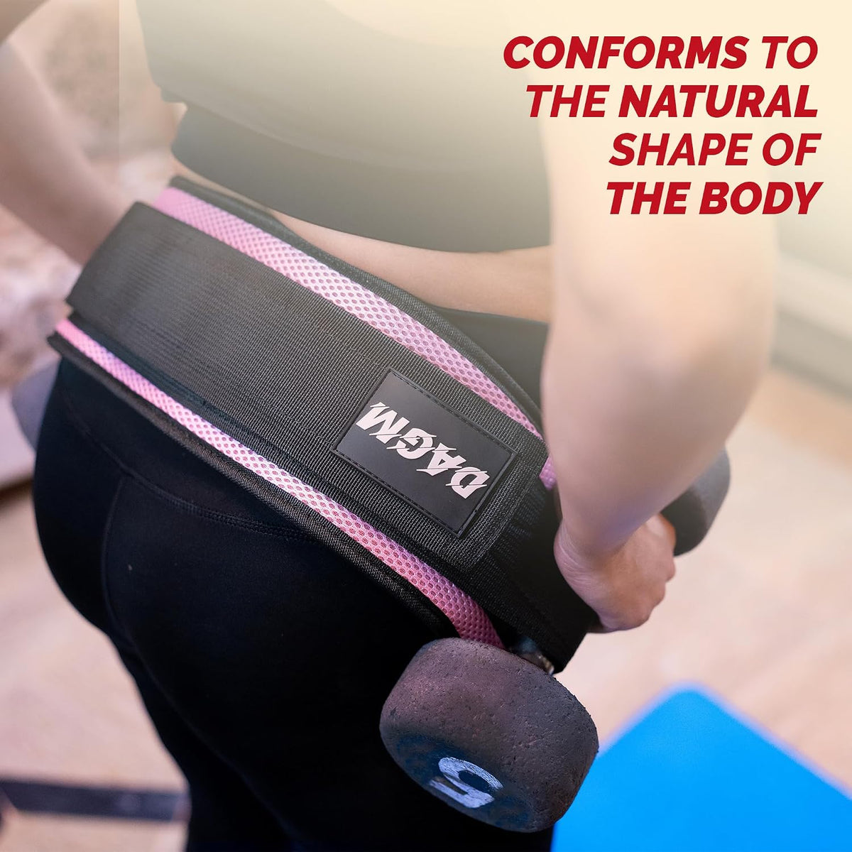 DAGM Hip Thrust Belt for Dumbbells Heavy No Bruise. 500 lbs, Women & Men