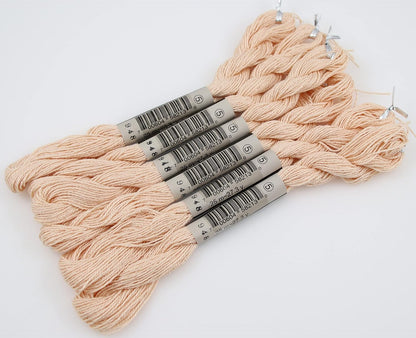 KCS 25 M/Skein Mercerized Pearl Cotton Crochet Needlepoint Thread,Size 5,6 skeins,Peach vy it