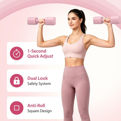Adjustable Dumbbell Set of 2, 2.2-20LB Adjustable Weight Set, 3 in 1 Free Weights Dumbbells Set for women men at home, 2.2lb, 3.6lb, 5lb,10lb, 20lb, for Home, Office, Gym Exercise Training, Anti-slip Handle