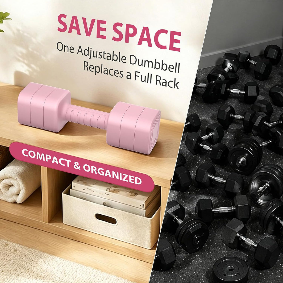 Adjustable Dumbbell Set of 2, 2.2-20LB Adjustable Weight Set, 3 in 1 Free Weights Dumbbells Set for women men at home, 2.2lb, 3.6lb, 5lb,10lb, 20lb, for Home, Office, Gym Exercise Training, Anti-slip Handle