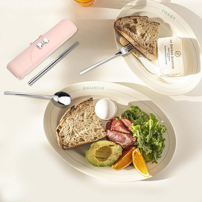 Reusable Travel Utensils with Case, Portable Cutlery for Work