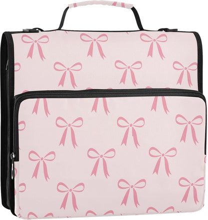 Zipper Binder Bag 3 Ring File Folder Portfolio Organizer Zippered Binder Bags with Strap Fits Laptop Women Men