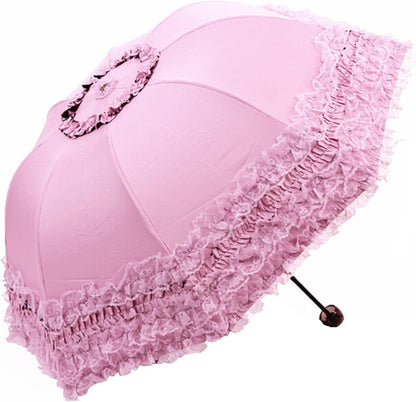 Princess Lace Ultraviolet-Proof Folding Umbrella Anti-uv Dome Parasol
