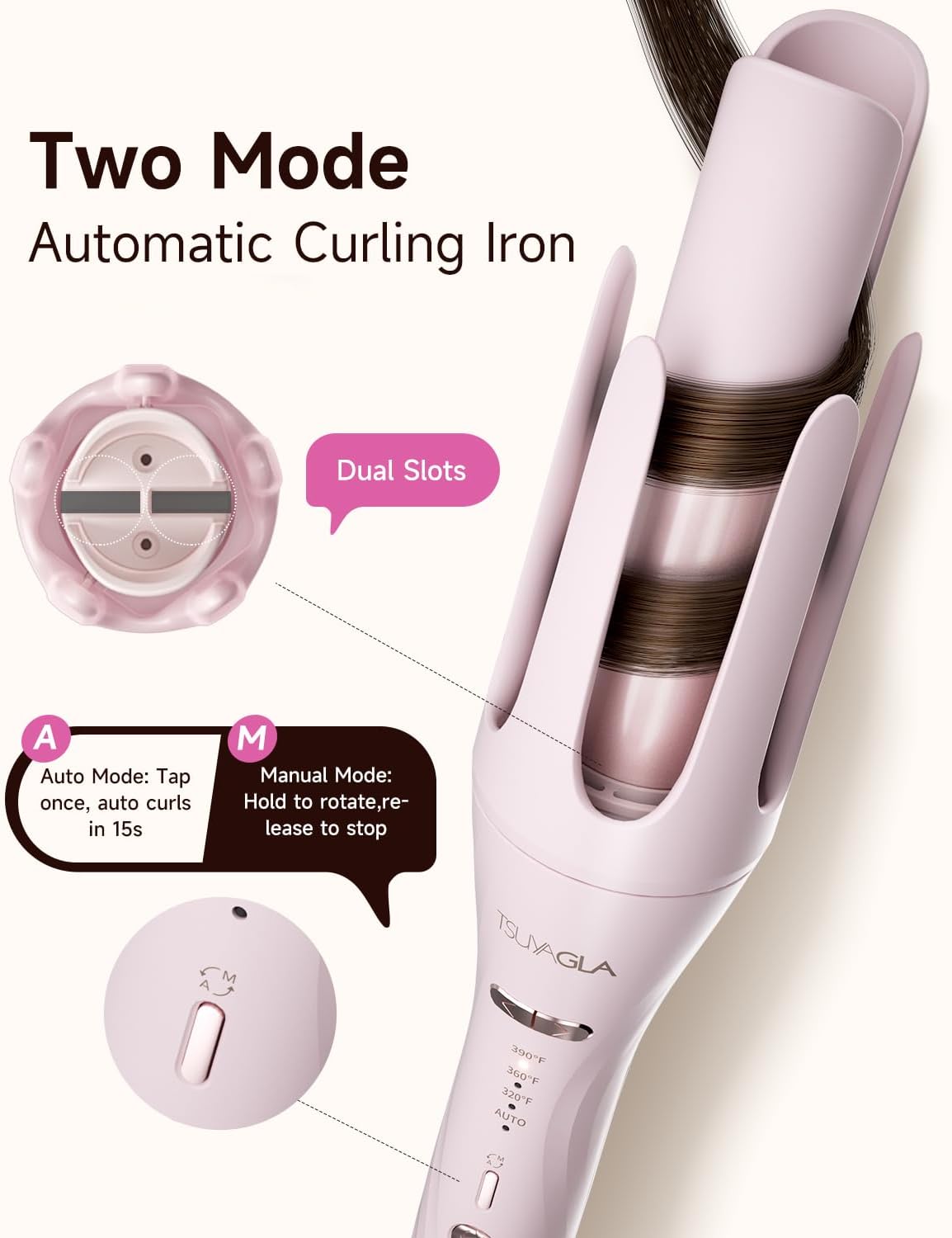 5 in 1 Automatic Curling Iron Set with 3 Interchangeable Barrels