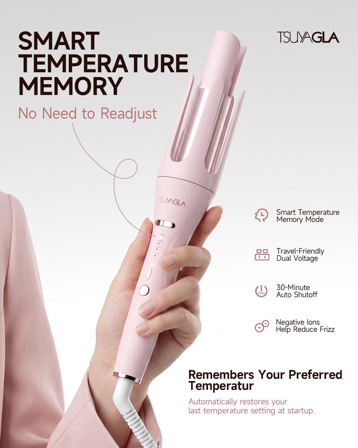 5 in 1 Automatic Curling Iron Set with 3 Interchangeable Barrels