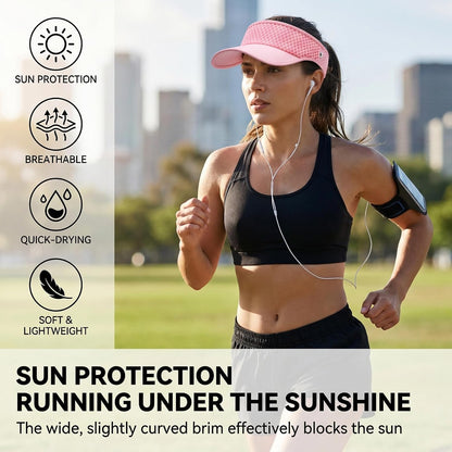Sports Sun Visor Hat with Non-Slip Toggle Breathable for Women Men