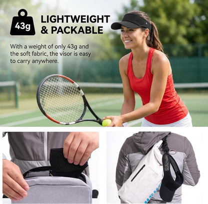 Sports Sun Visor Hat with Non-Slip Toggle Breathable for Women Men
