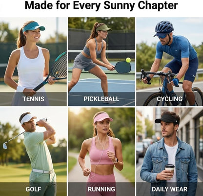 Sports Sun Visor Hat with Non-Slip Toggle Breathable for Women Men