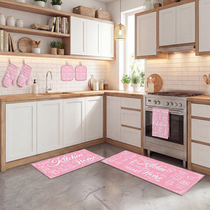 10 Pack Kitchen Decor and Accessories Set, Pink Retro