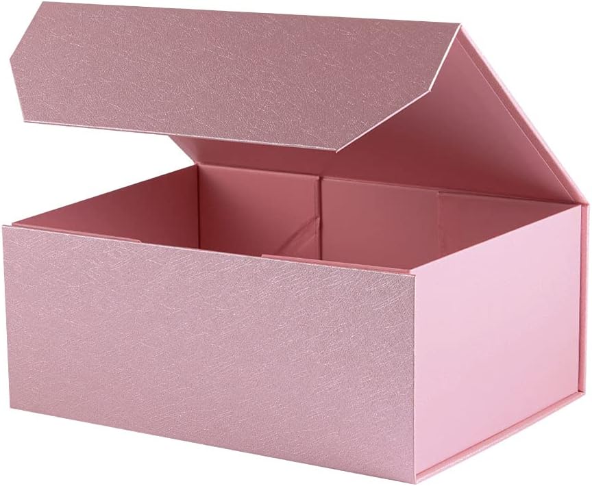 Pink Magnetic Large Gift Box with Lid, 9.5x7x4 Inches, 1Pcs