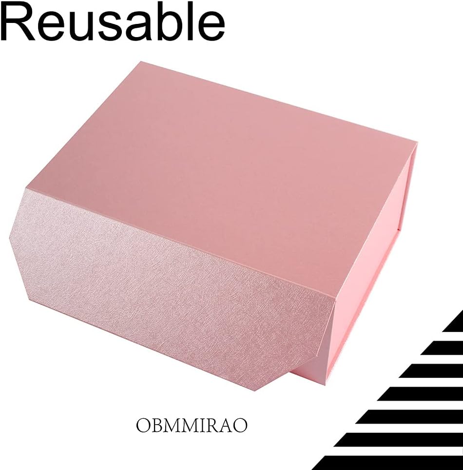 Pink Magnetic Large Gift Box with Lid, 9.5x7x4 Inches, 1Pcs