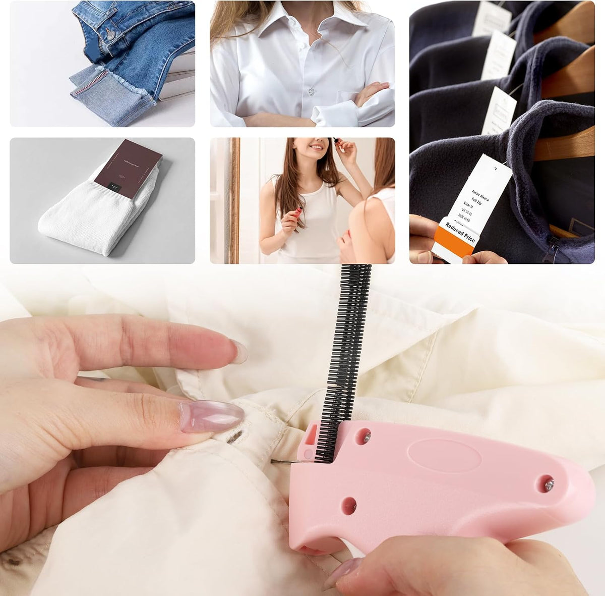 2 Pack Stitch Gun for Clothes, Stitchy Microstitch Tag Gun Quick Clothing Fixer - Sewing Kit Includes 10 Needle, 4000 Fasteners (Pink)