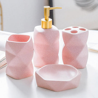 Bathroom Accessories Set - 4-Piece Ceramic Bathroom Set