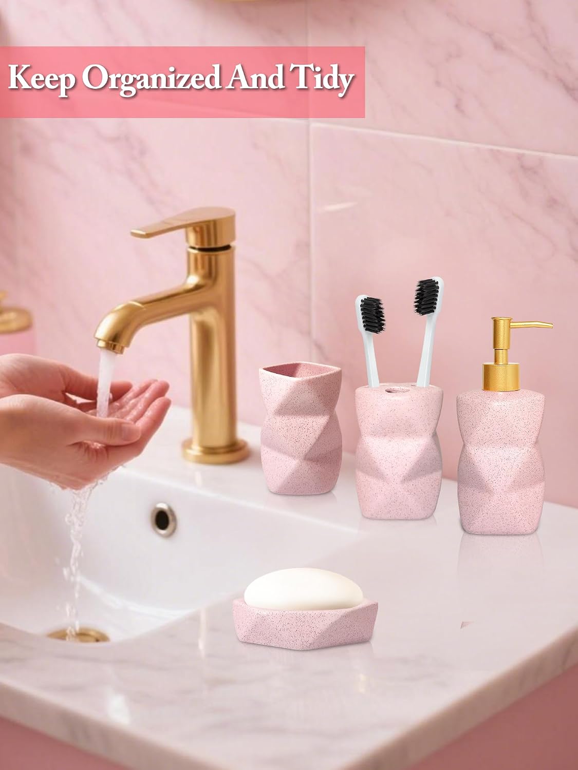 Bathroom Accessories Set - 4-Piece Ceramic Bathroom Set