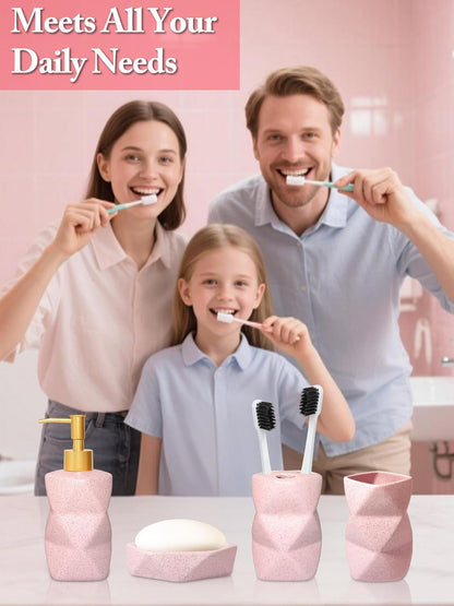 Bathroom Accessories Set - 4-Piece Ceramic Bathroom Set