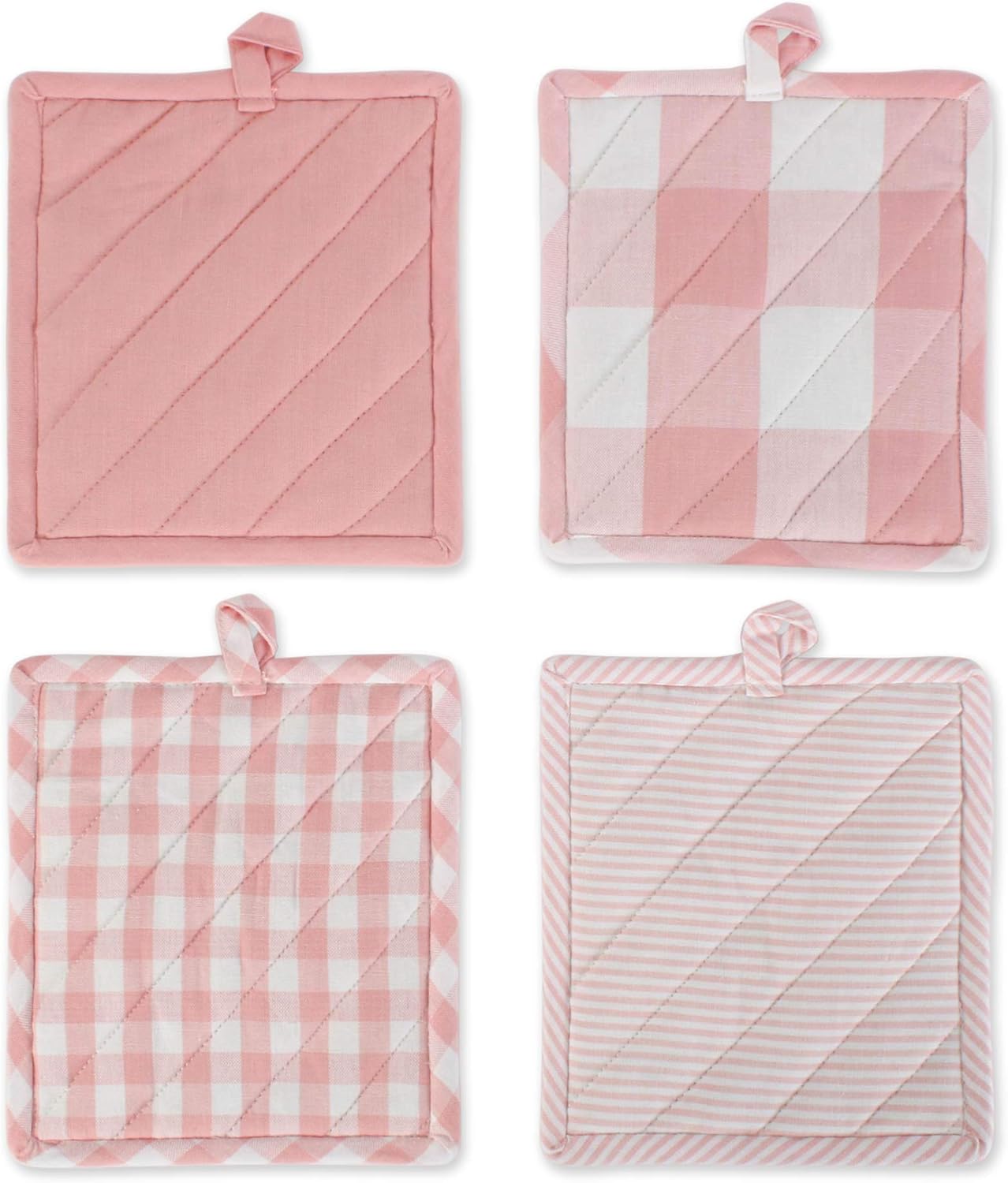 Gingham Check Kitchen Collection, Pink, Potholder Set