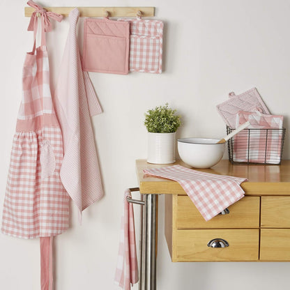 Gingham Check Kitchen Collection, Pink, Potholder Set