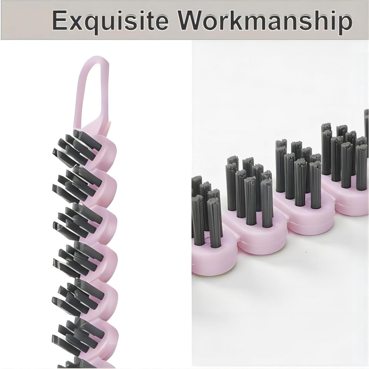 Crevice Cleaning Brush Set Grout Scrub Cleaning Tools 3 Pcs Black/Pink