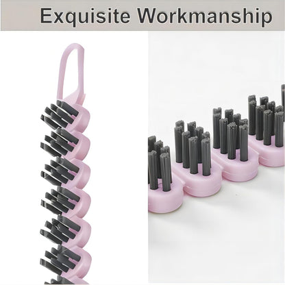 Crevice Cleaning Brush Set Grout Scrub Cleaning Tools 3 Pcs Black/Pink