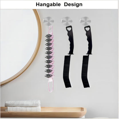 Crevice Cleaning Brush Set Grout Scrub Cleaning Tools 3 Pcs Black/Pink