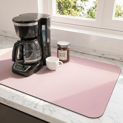 Coffee Mats for Coffee Bar Accessories, Pink 12" x 19"