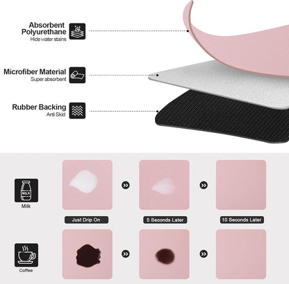 Coffee Mats for Coffee Bar Accessories, Pink 12" x 19"