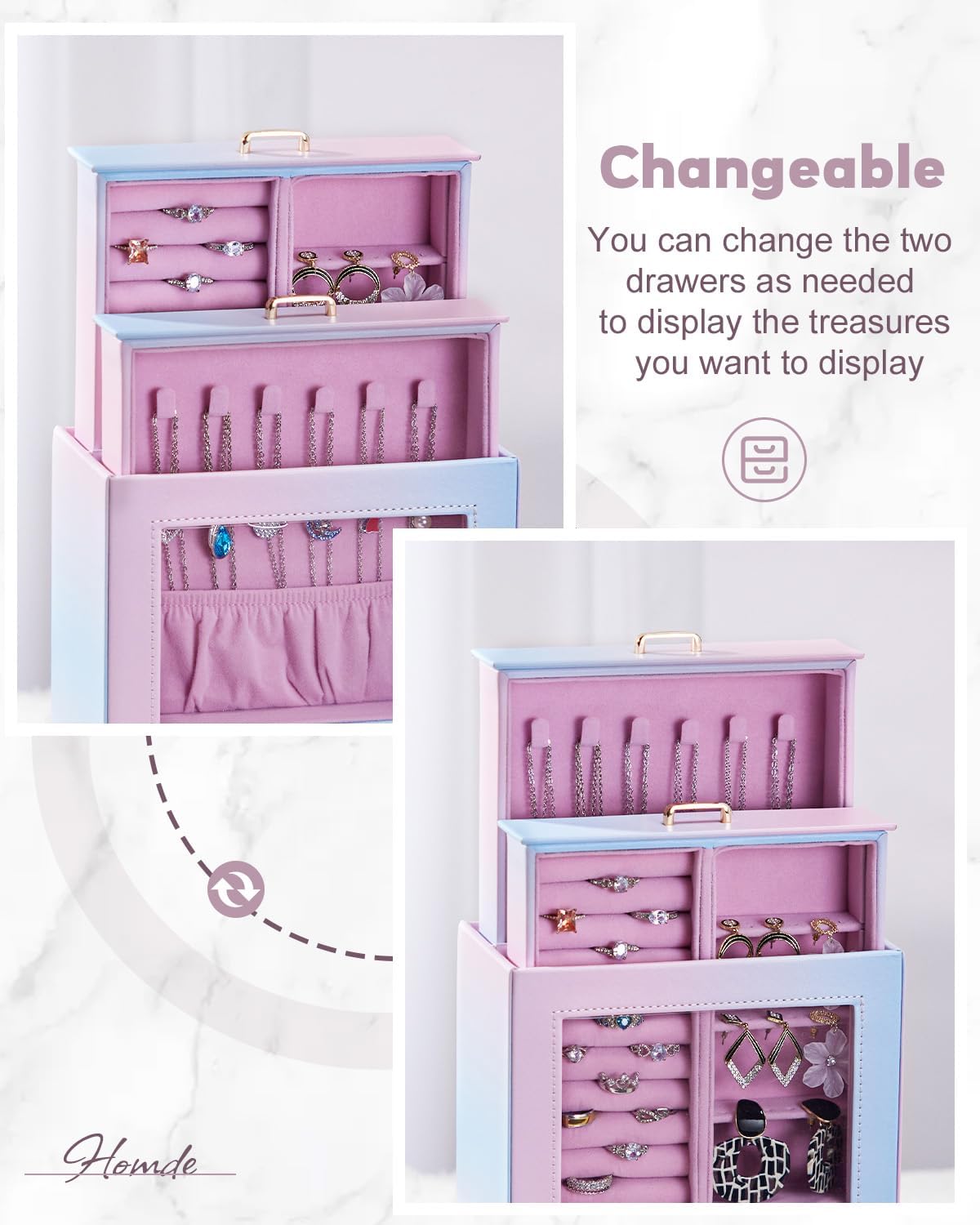 Display Jewelry Box for Girls: Starter Organizer with Clear Window