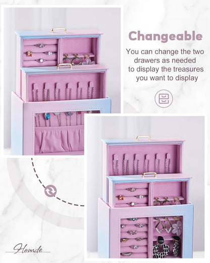 Display Jewelry Box for Girls: Starter Organizer with Clear Window