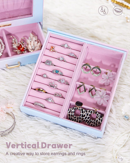 Display Jewelry Box for Girls: Starter Organizer with Clear Window