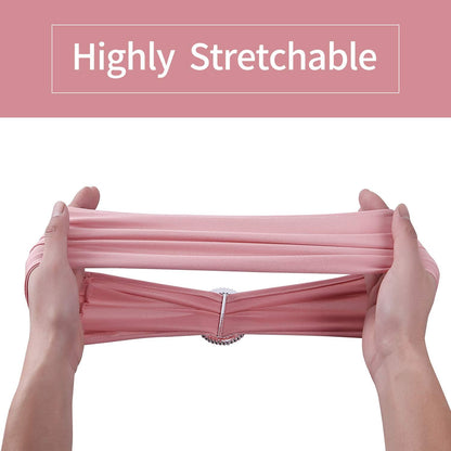 25pcs Dusty Pink Spandex Chair Sashes with Buckle Slider for Wedding, Party Decoration