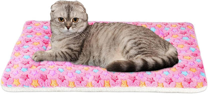 Cat Bed Ultra Soft Dog Crate Pad Star Print 14 x 17.5 inch Pink