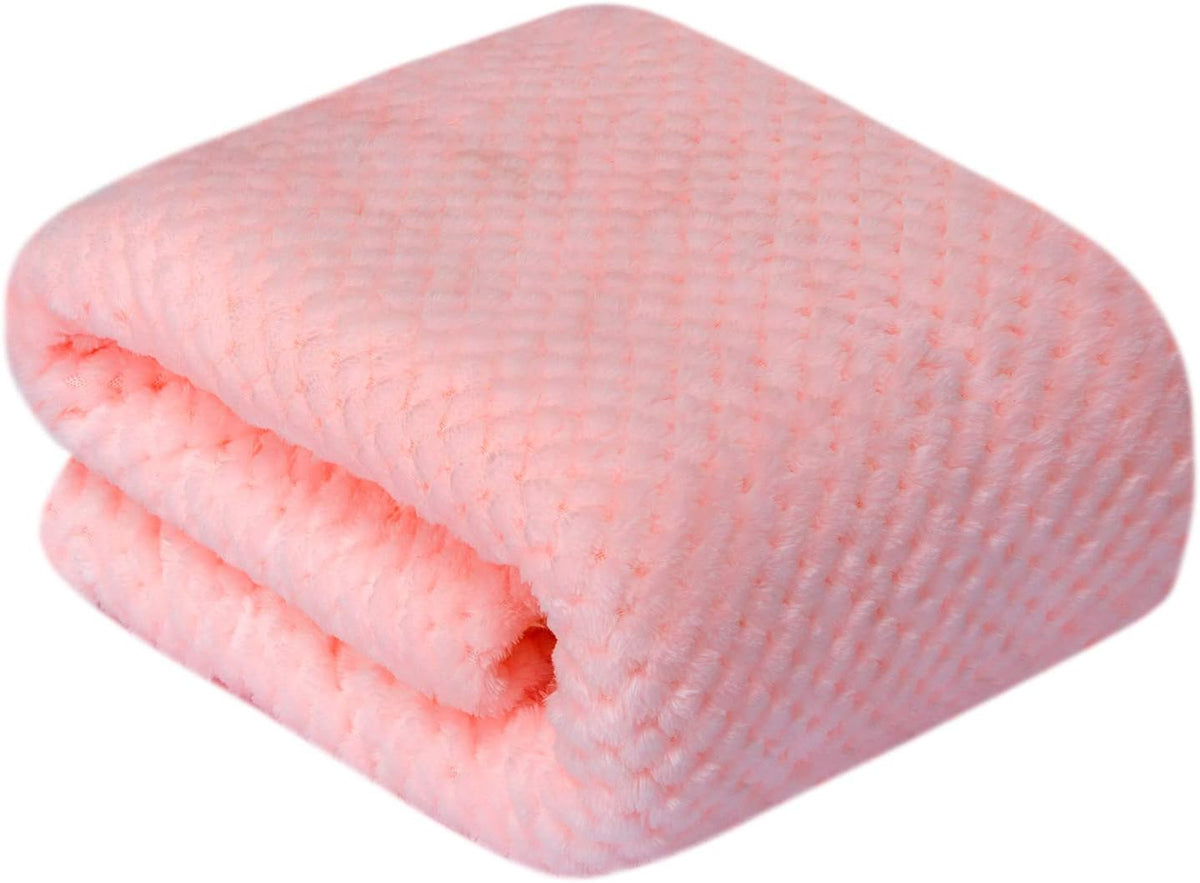 Fuzzy Dog Blanket or Cat Blanket or Pet Blanket, Warm and Soft, Plush Fleece Receiving Blankets for Dog Bed and Cat Bed, Couch, Sofa, Travel and Outdoor, Camping (Blanket (32" x 40"), DW-Baby Pink)