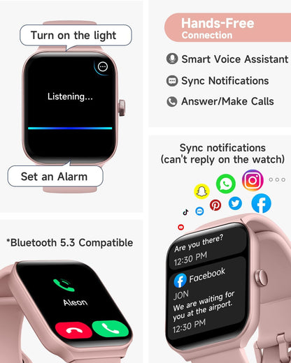 1.95" Smart Watch for Women with ALEXA, Fitness Watch for Android iOS Phone