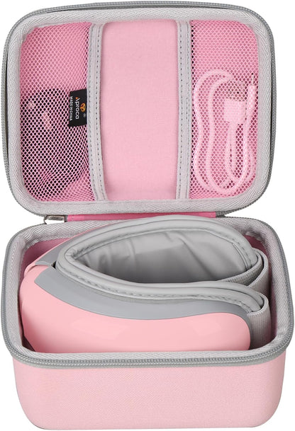 Case Compatible with RENPHO Eyeris 3 2 1 Eye Massager Heated Eye Mask, Portable Storage Protective Bag for Accessories -Pink (Case Only)