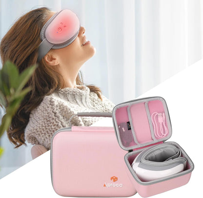 Case Compatible with RENPHO Eyeris 3 2 1 Eye Massager Heated Eye Mask, Portable Storage Protective Bag for Accessories -Pink (Case Only)