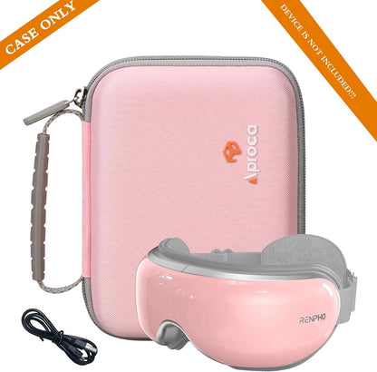 Case Compatible with RENPHO Eyeris 3 2 1 Eye Massager Heated Eye Mask, Portable Storage Protective Bag for Accessories -Pink (Case Only)