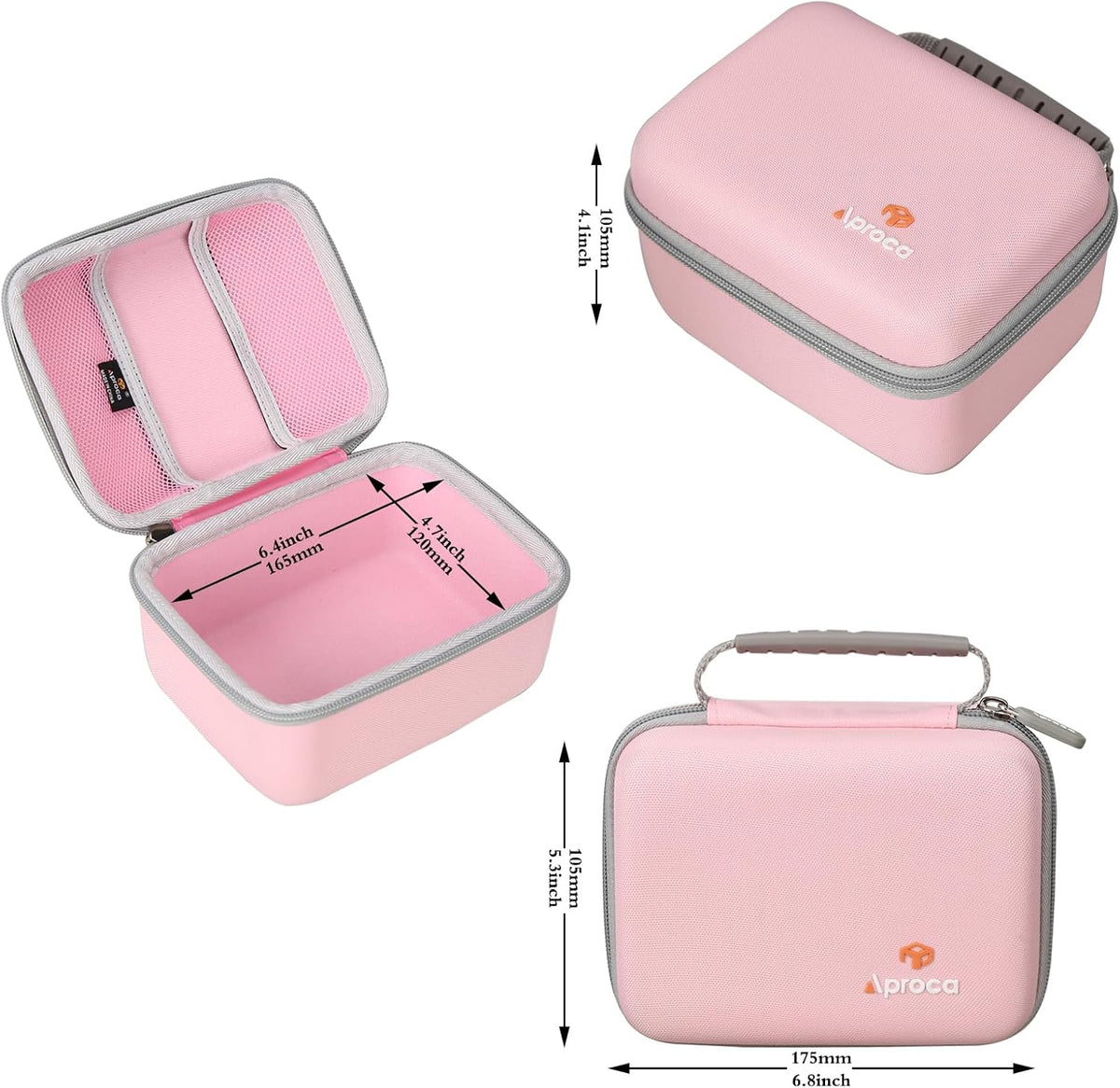 Case Compatible with RENPHO Eyeris 3 2 1 Eye Massager Heated Eye Mask, Portable Storage Protective Bag for Accessories -Pink (Case Only)