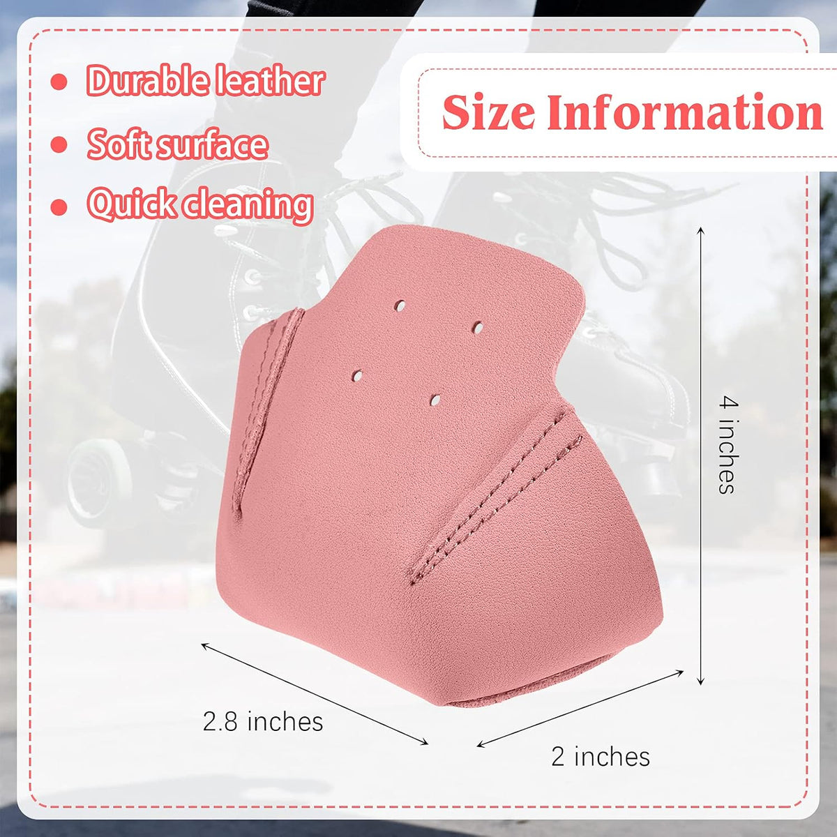 4 Pieces Toe Cap Guards Protectors Toe Caps Artificial Leather Roller Skate Protectors for Quad Roller Skate