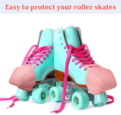 4 Pieces Toe Cap Guards Protectors Toe Caps Artificial Leather Roller Skate Protectors for Quad Roller Skate