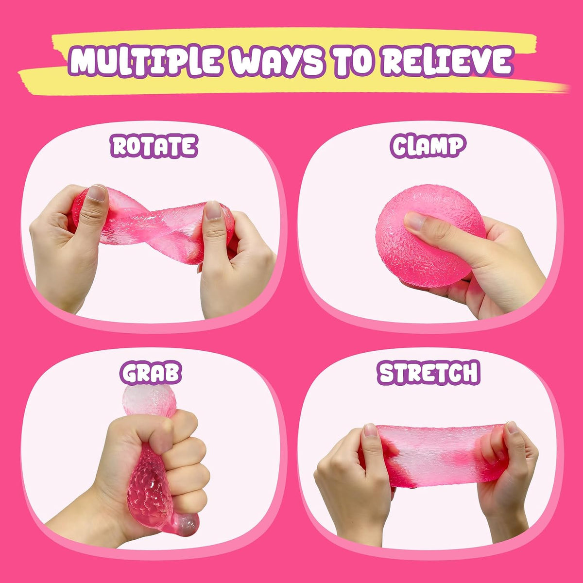 Gumdrop Squishy, Slow Rising Solid Squeeze Stress Ball, Sensory Anxiety Relief Fidget Toy for Kids and Adults, Classroom Birthday Party Favors