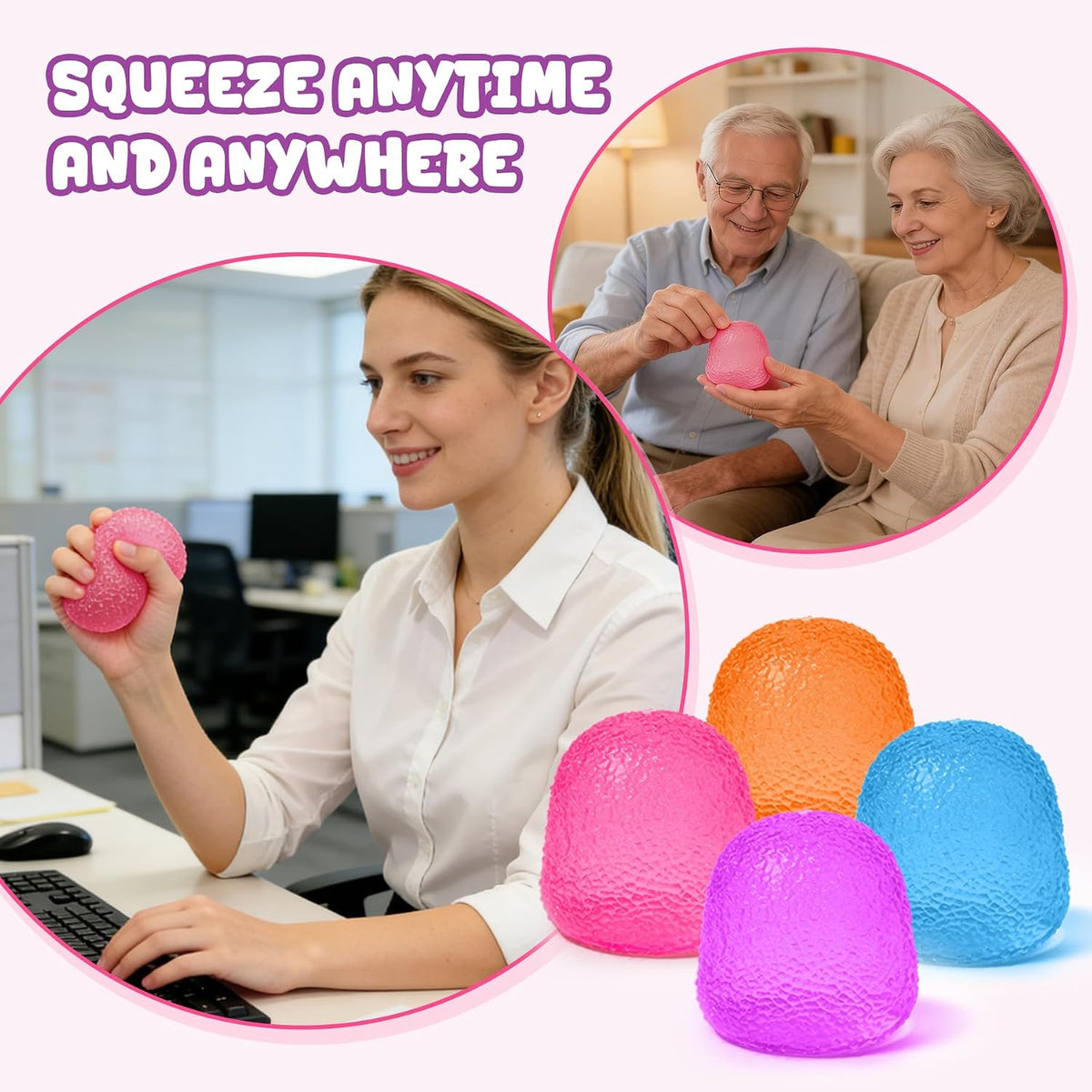 Gumdrop Squishy, Slow Rising Solid Squeeze Stress Ball, Sensory Anxiety Relief Fidget Toy for Kids and Adults, Classroom Birthday Party Favors