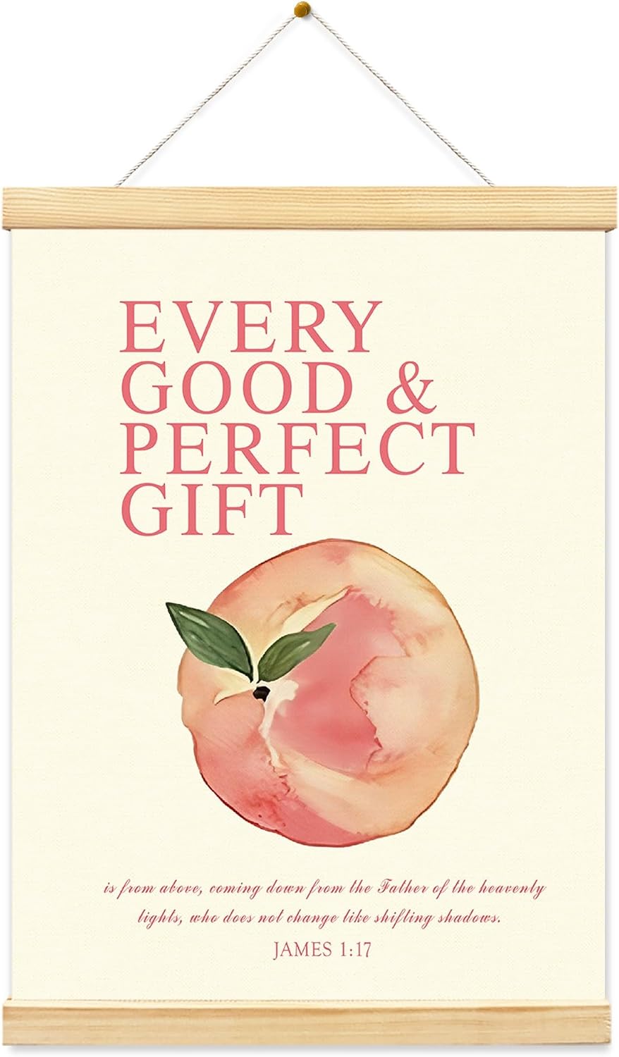 Pink Peach Fruits Wall Art Decor Posters, Cute Pink Peach Christian Room Bathroom Bedroom Dorm Wall Art Decor Aesthetic for College Teen Girls Coquette Gifts, Inspirational Bible Verses Wall Decor, Canvas Hanging Poster Framed 12x16 Inch