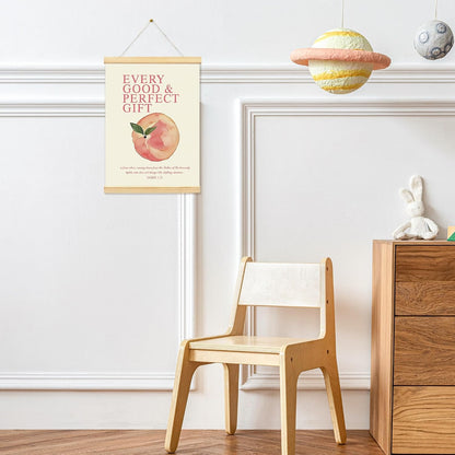 Pink Peach Fruits Wall Art Decor Posters, Cute Pink Peach Christian Room Bathroom Bedroom Dorm Wall Art Decor Aesthetic for College Teen Girls Coquette Gifts, Inspirational Bible Verses Wall Decor, Canvas Hanging Poster Framed 12x16 Inch