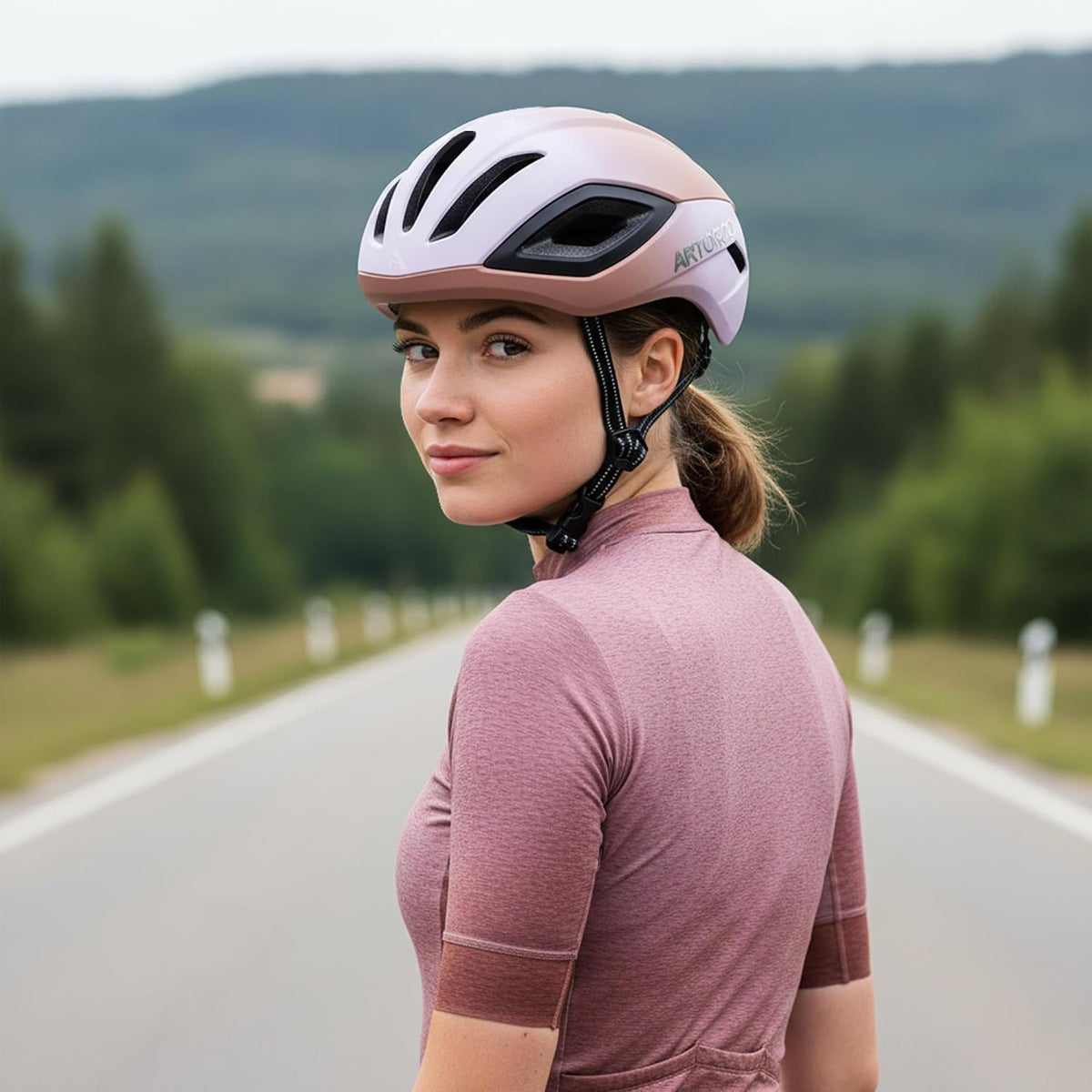 Adult Road Bike Helmet for Men Women, Lightweight Mountain Road Bicycle Cycling Helmet Adjustable for Mens