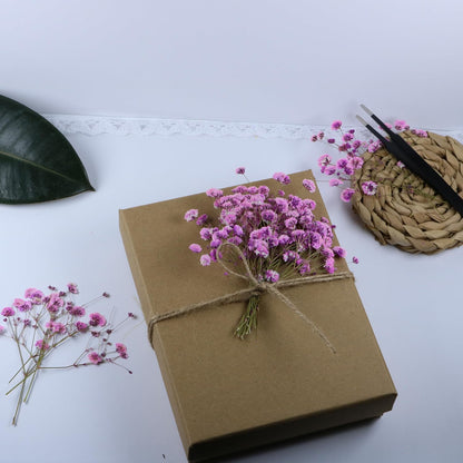 50 Pcs Pink Baby's Breath Real Dried Pressed Flowers.Vacuum-Packed Mini DriedBaby's Breath Flowe Specimen +1 Tweezers, for Resin Art /DIY Making Wedding Card/ Home Party Decor.