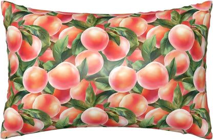 Pink Peach Fruit Cute Satin Pillowcase with Zipper for Hair and Skin Decorative Pillow Covers Queen Size 20x30 in for Bed(Without Inserts)
