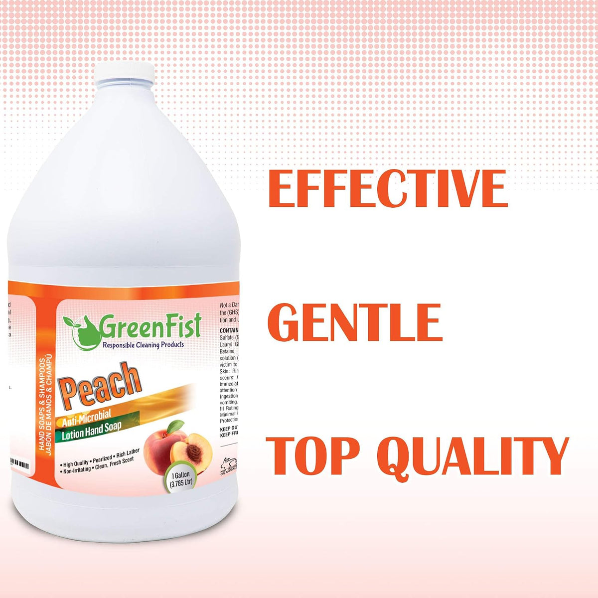 Peach Scented Hand Soap [ Liquid Gel Refill ] Softer Hands Made in USA, 128 Ounce (1 Gallon)