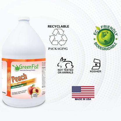 Peach Scented Hand Soap [ Liquid Gel Refill ] Softer Hands Made in USA, 128 Ounce (1 Gallon)