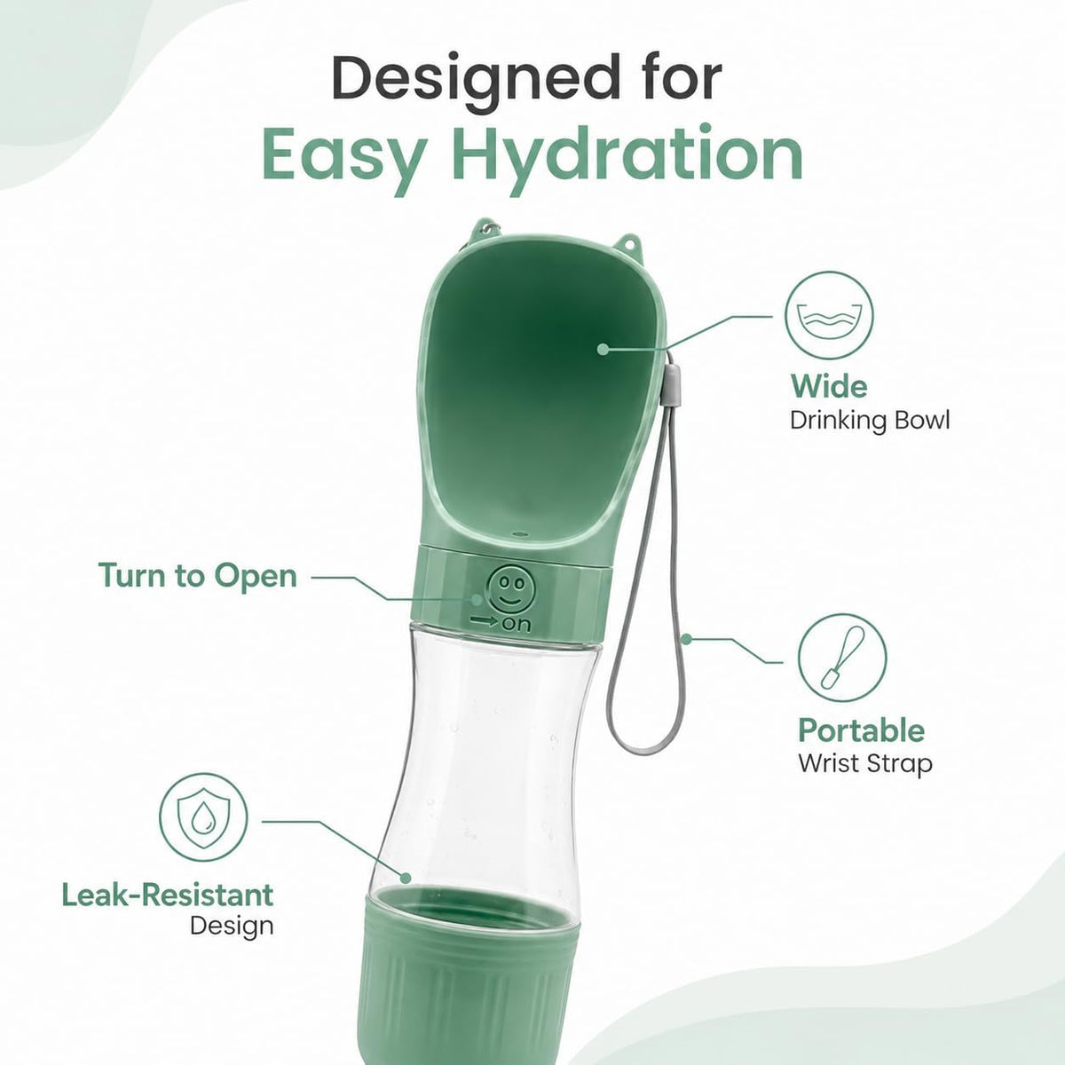 Portable Dog Water Bottle with Food Container, Leak-Resistant Travel Water Dispenser for Walking, Hiking & Travel